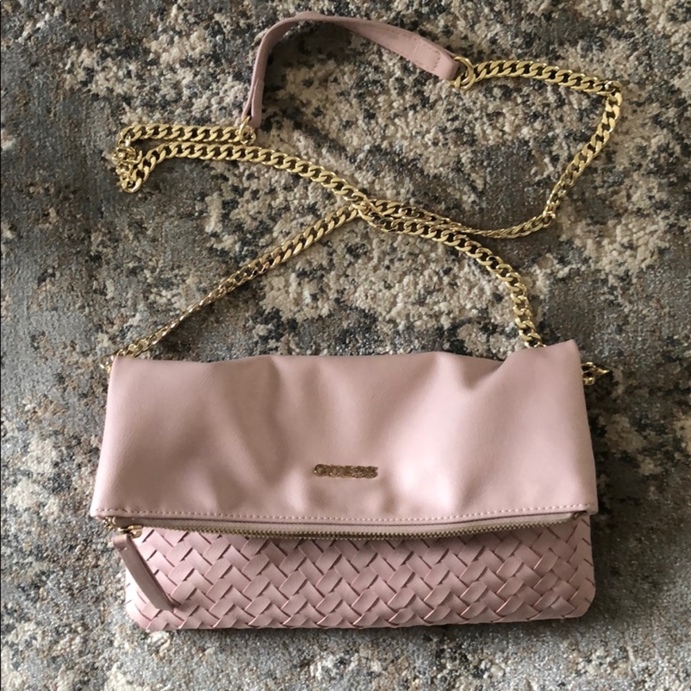 Guess cross-body bag light pink and gold